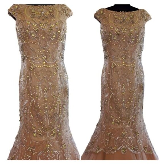 NWT Prom Dress Luxury Designer Wedding Evening Cocktail Party Beaded Runway Gown - Picture 6 of 16